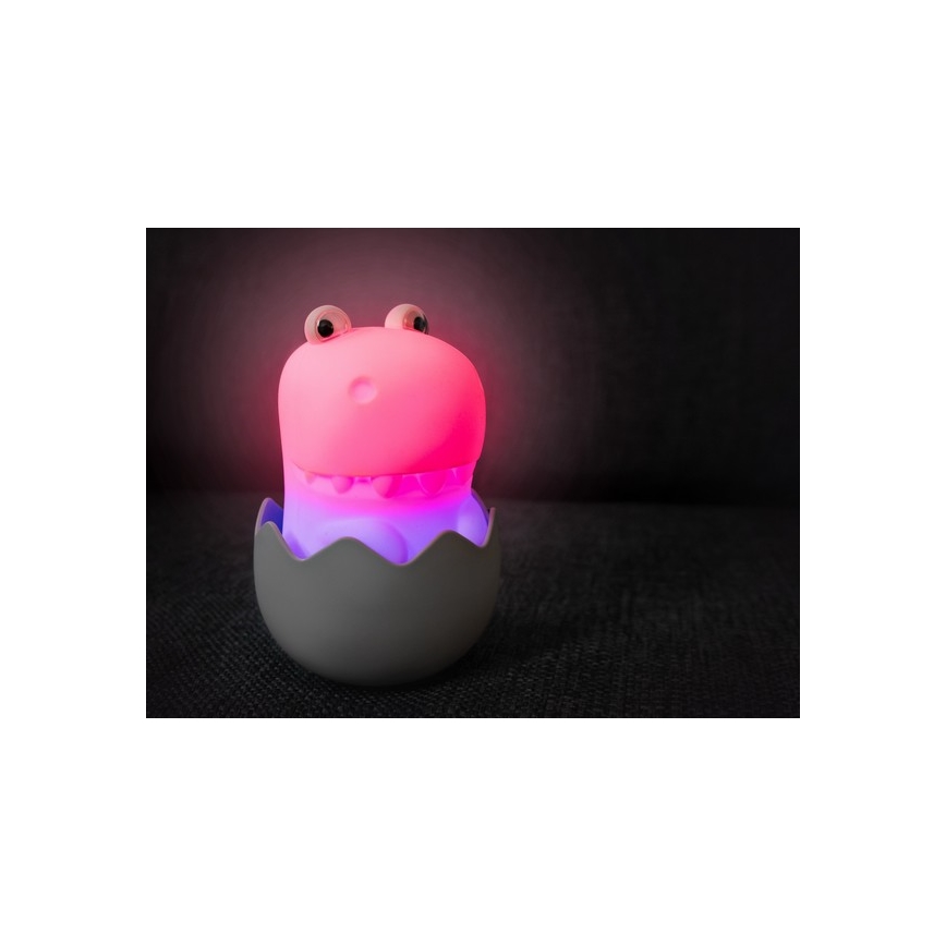 MegaLight - LED RGB Stmievateľná nabíjacia detská dotyková lampa DIGGY DINO LED/5V