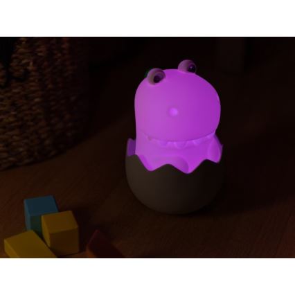 MegaLight - LED RGB Stmievateľná nabíjacia detská dotyková lampa DIGGY DINO LED/5V