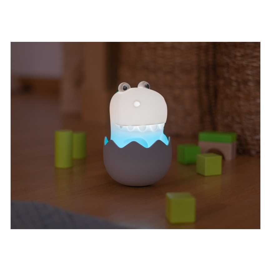 MegaLight - LED RGB Stmievateľná nabíjacia detská dotyková lampa DIGGY DINO LED/5V
