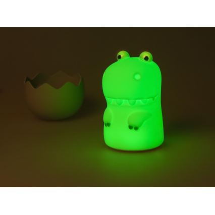MegaLight - LED RGB Stmievateľná nabíjacia detská dotyková lampa DIGGY DINO LED/5V