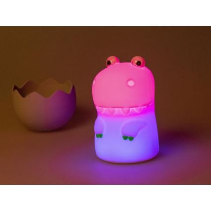 MegaLight - LED RGB Stmievateľná nabíjacia detská dotyková lampa DIGGY DINO LED/5V