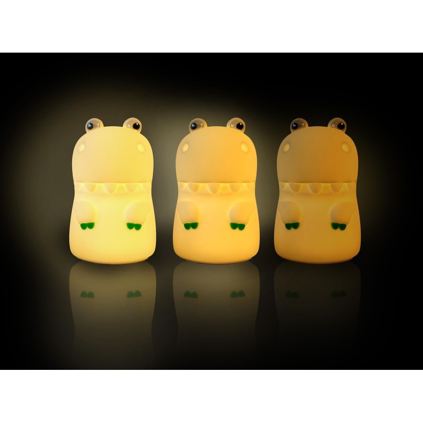 MegaLight - LED RGB Stmievateľná nabíjacia detská dotyková lampa DIGGY DINO LED/5V