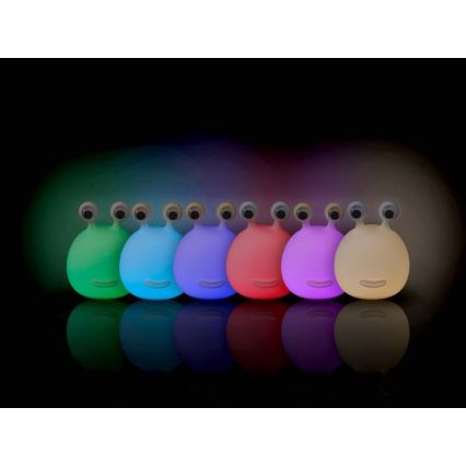 MegaLight - LED RGB Stmievateľná nabíjacia detská dotyková lampa MOMO MOON LED/5V