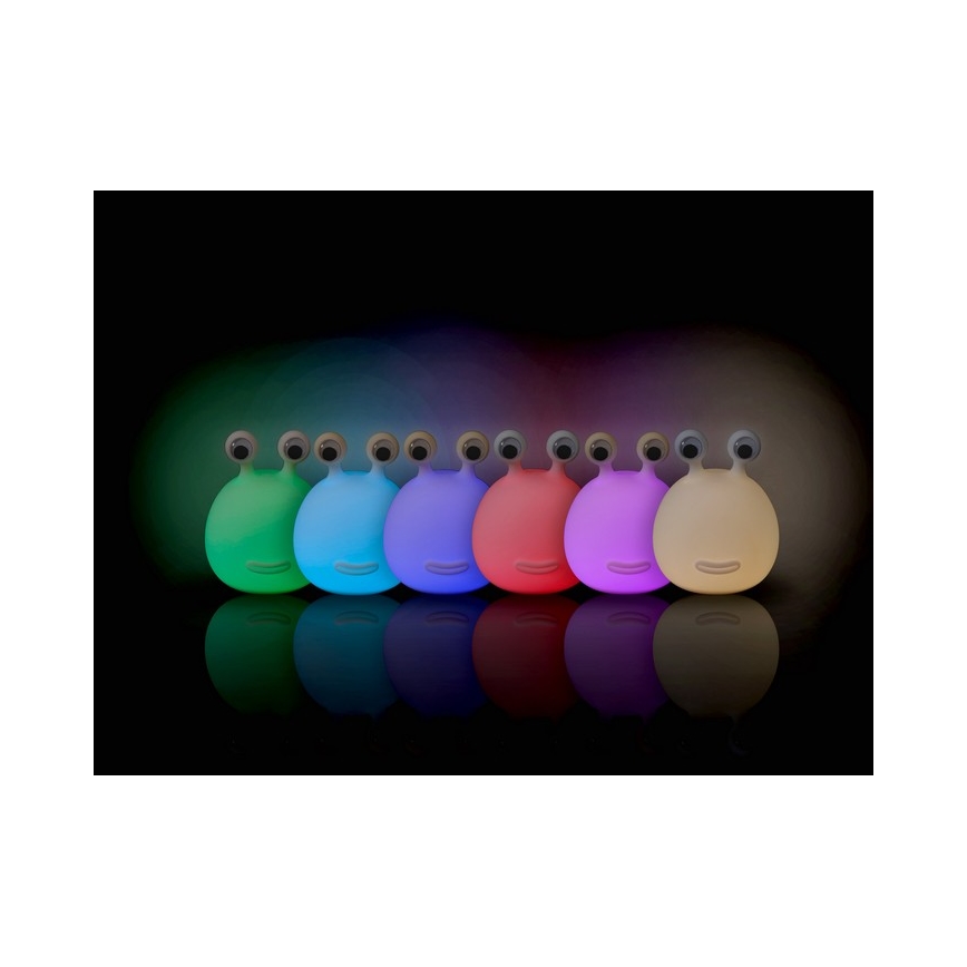 MegaLight - LED RGB Stmievateľná nabíjacia detská dotyková lampa MOMO MOON LED/5V