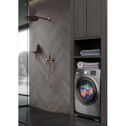 Meliconi 656168 - Antivibračná podložka pod práčku s výsuvnými kolieskami 47 cm čierna