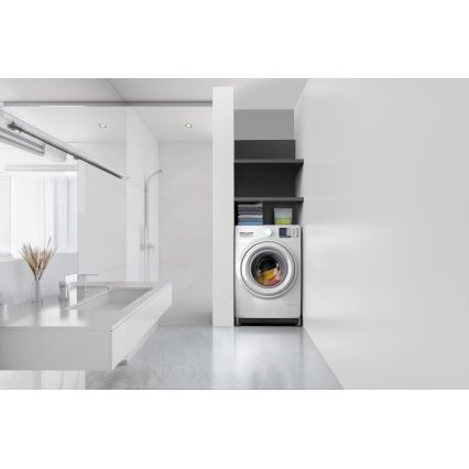 Meliconi 656168 - Antivibračná podložka pod práčku s výsuvnými kolieskami 47 cm čierna