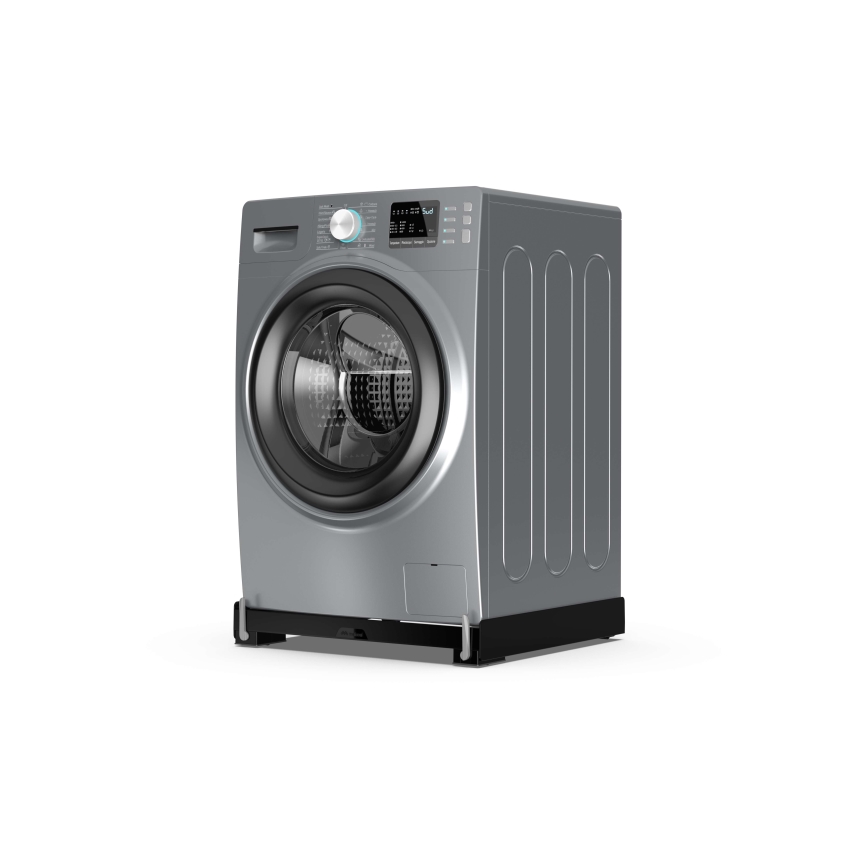 Meliconi 656168 - Antivibračná podložka pod práčku s výsuvnými kolieskami 47 cm čierna