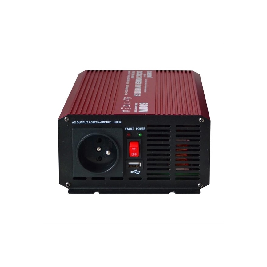 Menič napätia CARSPA 600W/12/230V + USB