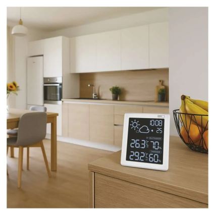 Meteostanica 5 V, 2×AAA + 2×AAA, čierna