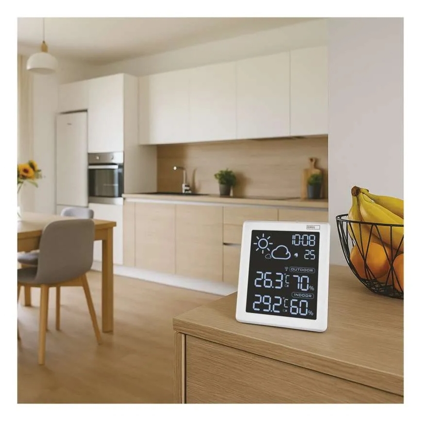 Meteostanica 5 V, 2×AAA + 2×AAA, čierna