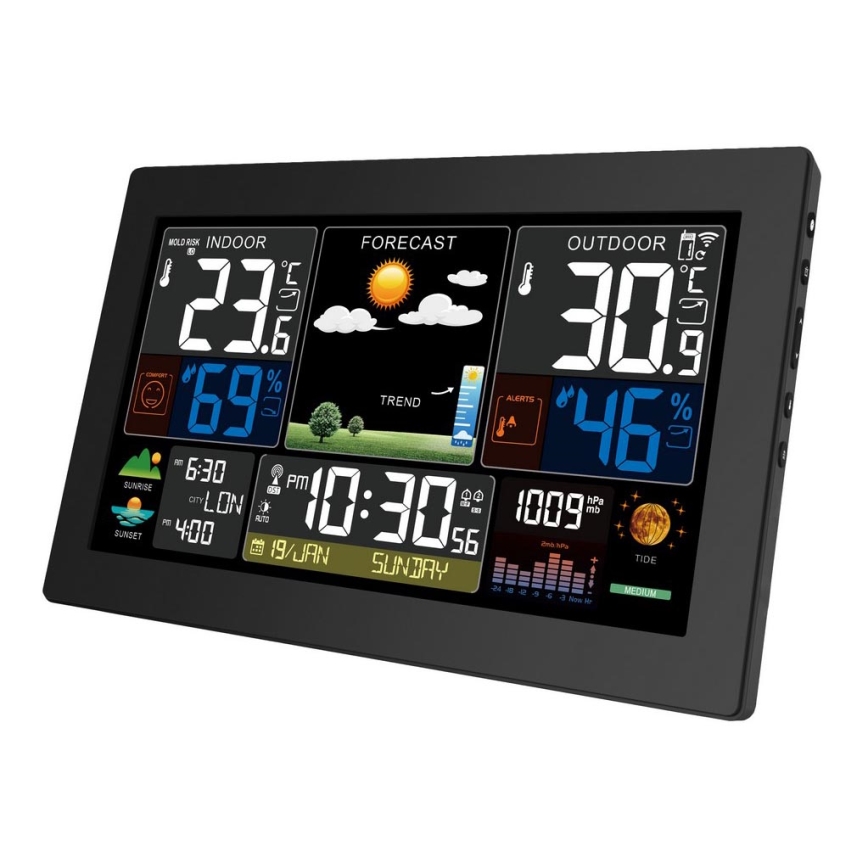 Meteostanica s farebným LCD displejom 230V/2xAA + 2xAA