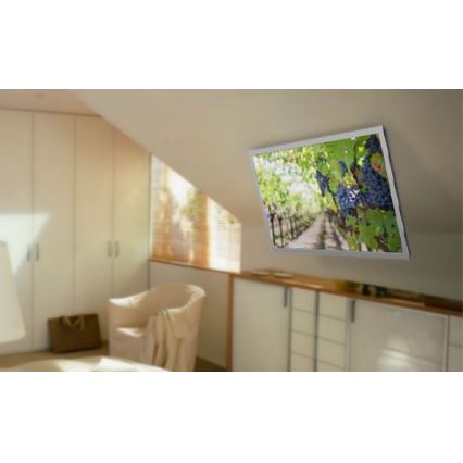 MK FLORIA MKF-20DM444 - Inteligentný stropný držiak pre TV 55" čierna Wi-Fi TUYA + diaľkové ovládanie