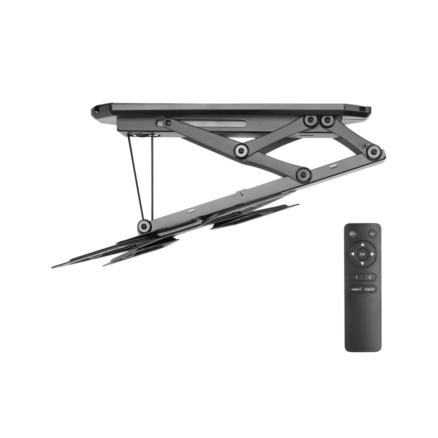 MK FLORIA MKF-20DM444 - Inteligentný stropný držiak pre TV 55" čierna Wi-Fi TUYA + diaľkové ovládanie