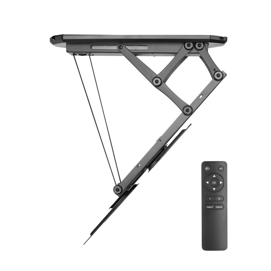 MK FLORIA MKF-20DM444 - Inteligentný stropný držiak pre TV 55" čierna Wi-Fi TUYA + diaľkové ovládanie