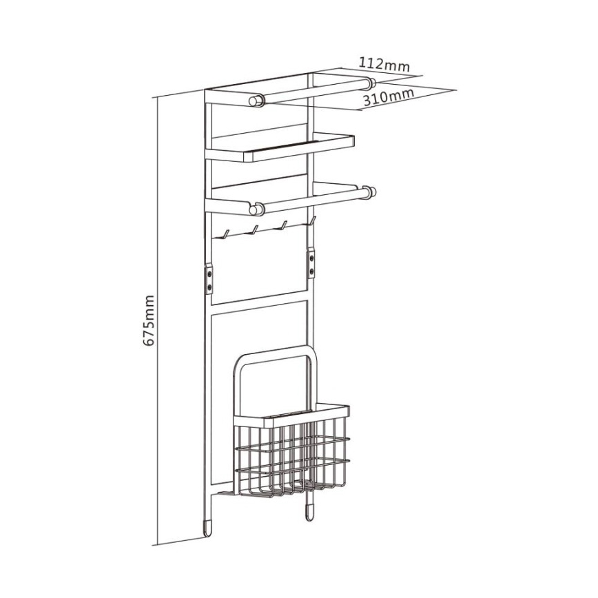 MK FLORIA MKF-21MG02W - Magnetický organizér 67,5x31 cm biela