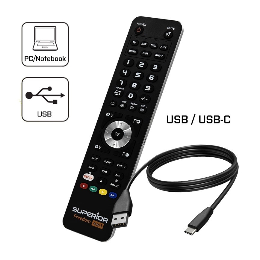 MK FLORIA Superior FREEDOM 4v1 USB - Diaľkový ovládač 4v1 USB