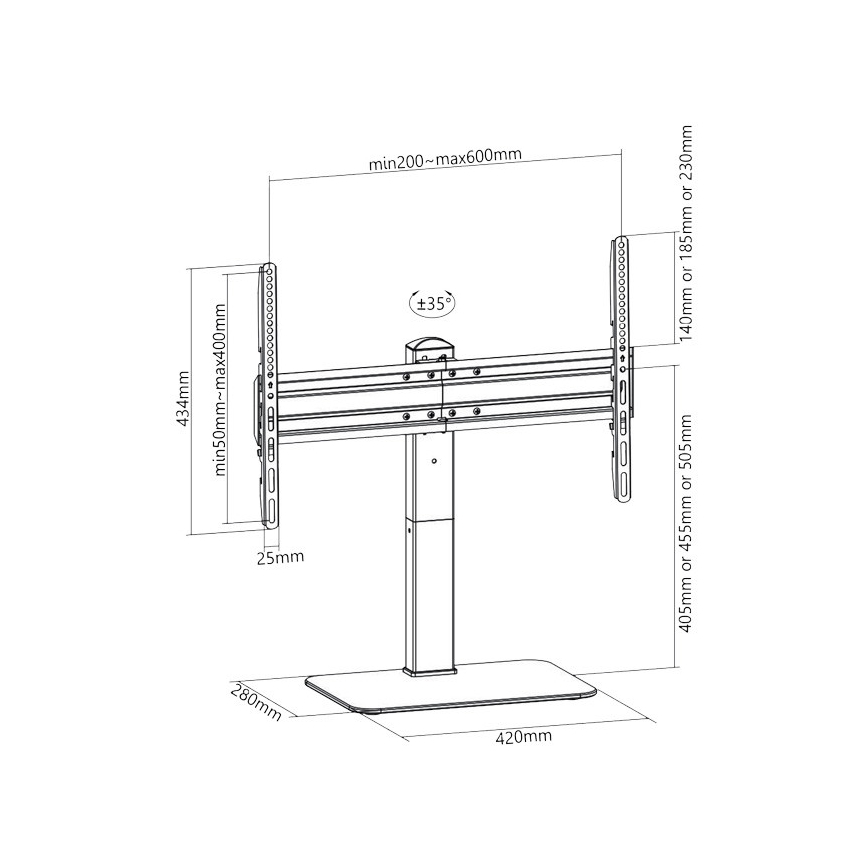 MK FLORIA Superior SUPSTV020 - Stojací držiak na TV 37-70 čierny