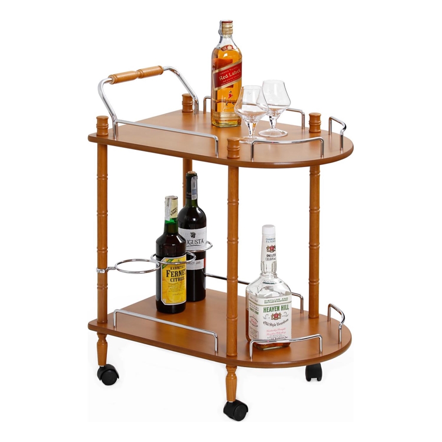Mobilný odkladací barový stolík BAR 75x60 cm hnedá