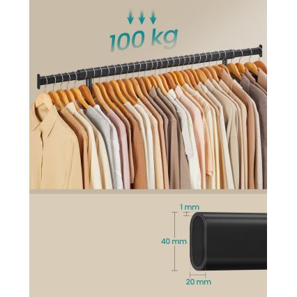 Mobilný stojanový vešiak LINEA čierny