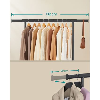 Mobilný stojanový vešiak LINEA čierny