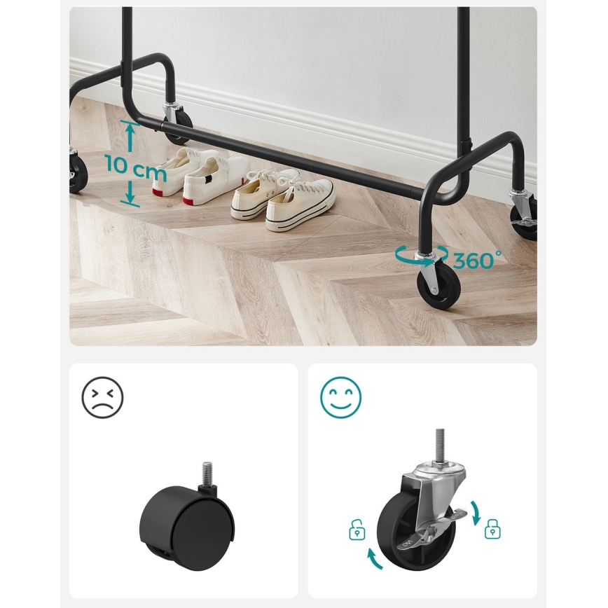Mobilný stojanový vešiak LINEA čierny