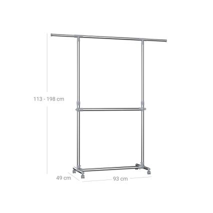 Mobilný stojanový vešiak LINEA strieborný