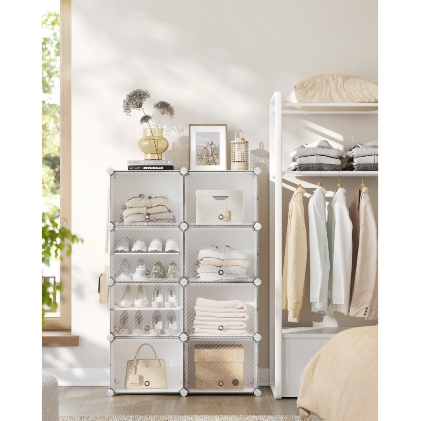 Modulárny regál s priehradkami BOXIFY biela