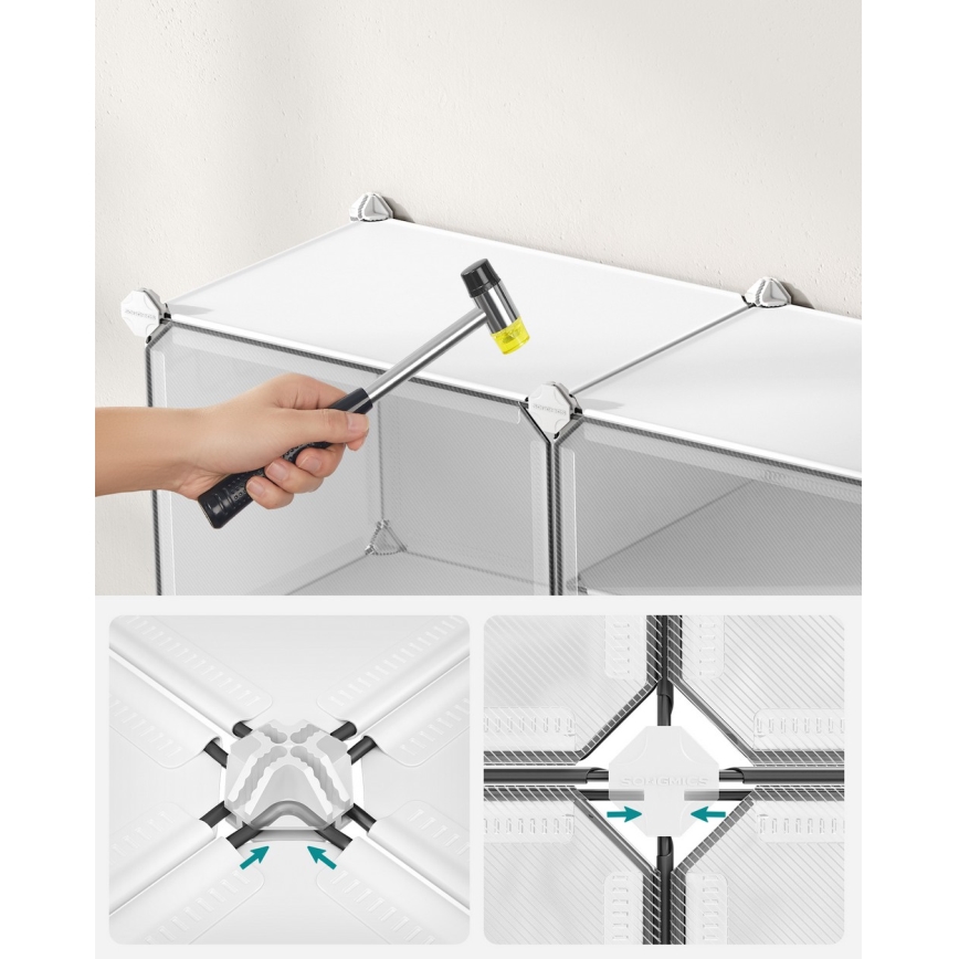 Modulárny regál s priehradkami BOXIFY biela