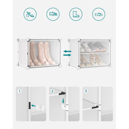 Modulárny regál s priehradkami BOXIFY biela