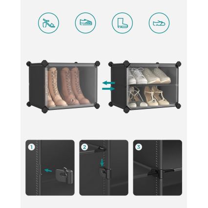 Modulárny regál s priehradkami BOXIFY čierny