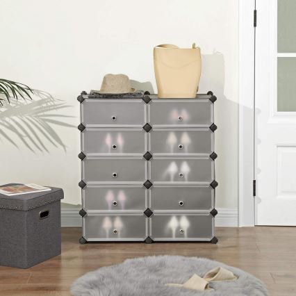 Modulárny regál s zásuvkami BOXIFY čierny