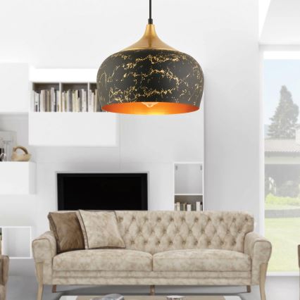 MONZA závesné svietidlo 1xE27/40W/230V, priemer 30 cm, čierna/broná