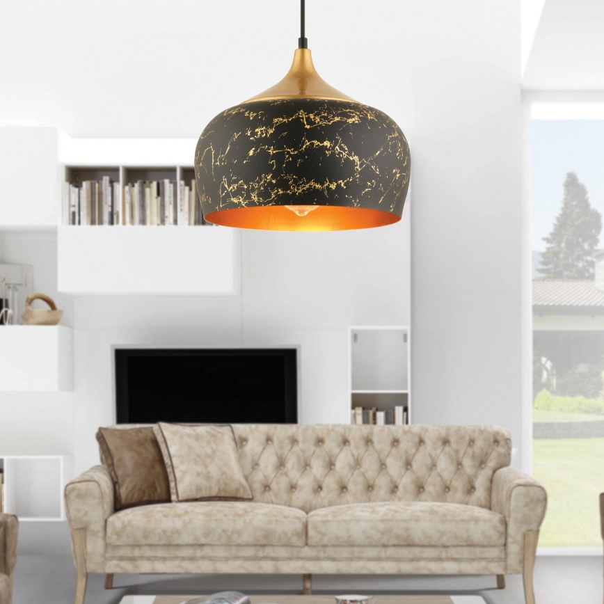 MONZA závesné svietidlo 1xE27/40W/230V, priemer 30 cm, čierna/broná