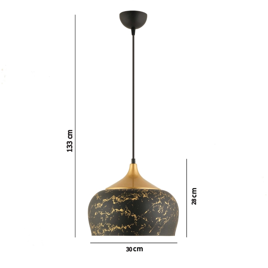 MONZA závesné svietidlo 1xE27/40W/230V, priemer 30 cm, čierna/broná