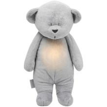 Moonie - Detská nočná lampička medvedík silver