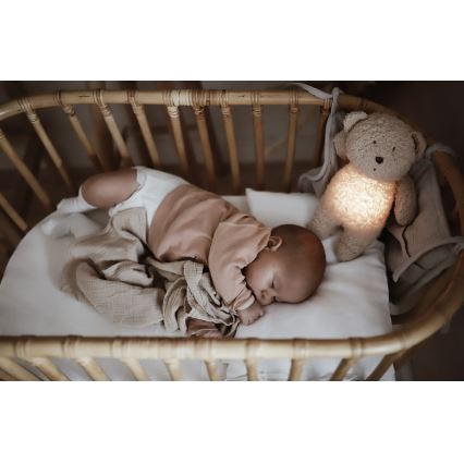 Moonie - Uspávadlo s melódiou a svetlom medvedík 2.0 organic rose