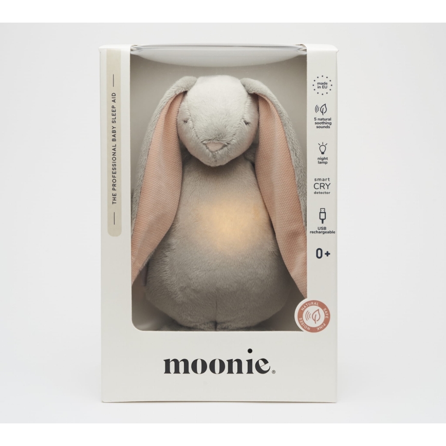 Moonie - Uspávadlo s melódiou a svetlom zajačik 2.0 cloud