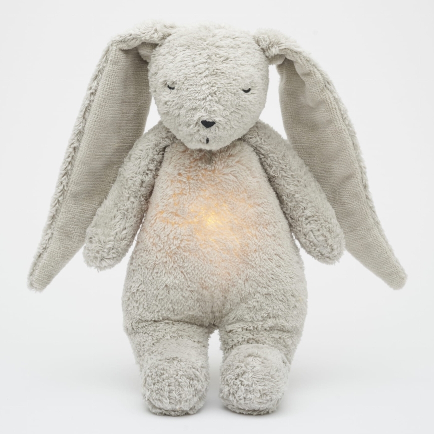 Moonie - Uspávadlo s melódiou a svetlom zajačik 2.0 organic grey