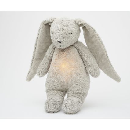 Moonie - Uspávadlo s melódiou a svetlom zajačik 2.0 organic grey