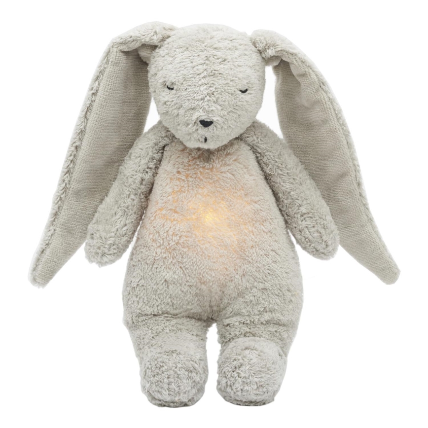 Moonie - Uspávadlo s melódiou a svetlom zajačik organic grey natur