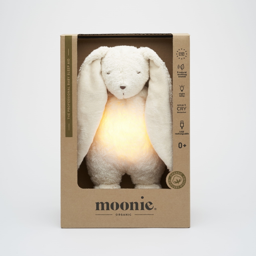 Moonie - Uspávadlo s melódiou a svetlom zajačik organic polar natur
