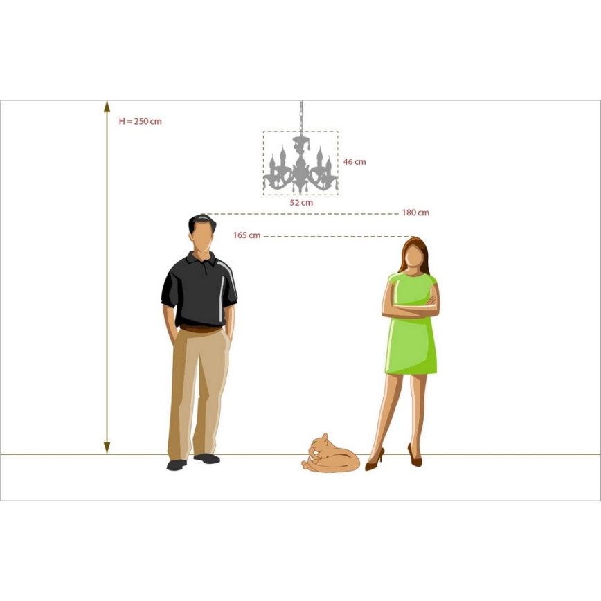 MW-LIGHT - Luster na reťazi CLASSIC 5xE14/60W/230V