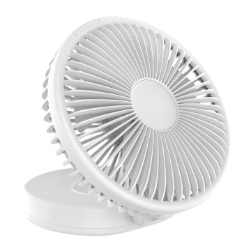 Nabíjací stolný ventilátor 10W/5V 2400 mAh biely