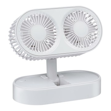 Nabíjací stolný ventilátor 3,7 V 1200 mAh biela