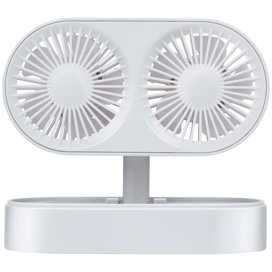 Nabíjací stolný ventilátor 3,7 V 1200 mAh biela