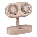 Nabíjací stolný ventilátor 3,7V 1200 mAh ružový