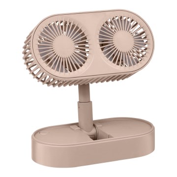 Nabíjací stolný ventilátor 3,7V 1200 mAh ružový