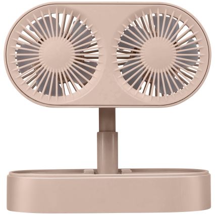 Nabíjací stolný ventilátor 3,7V 1200 mAh ružový
