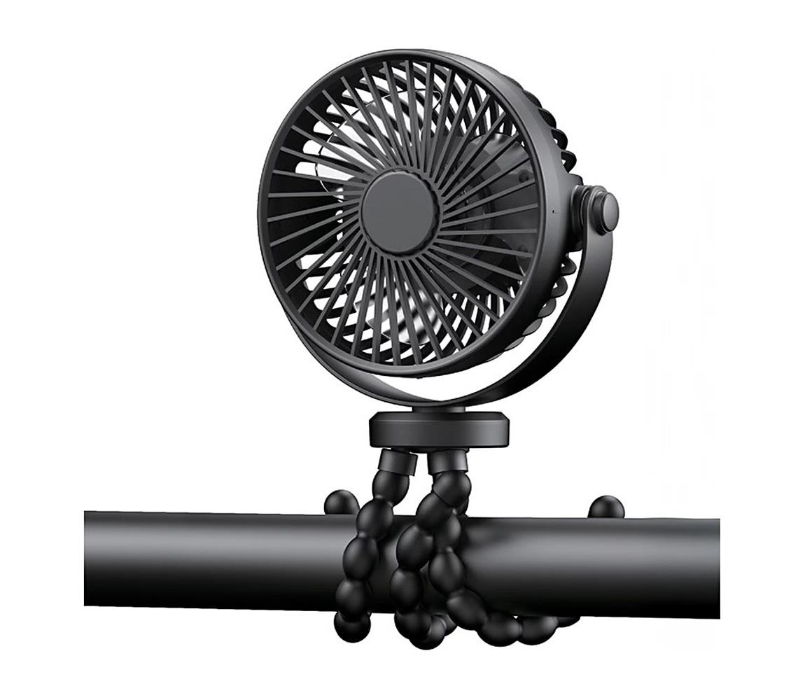 Eurolamp Nabíjací stolný látor 3W/5V 1200 mAh čierny 300-20504