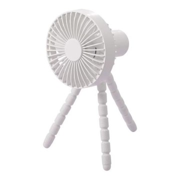 Nabíjací stolný ventilátor 3W/5V 1800 mAh biely